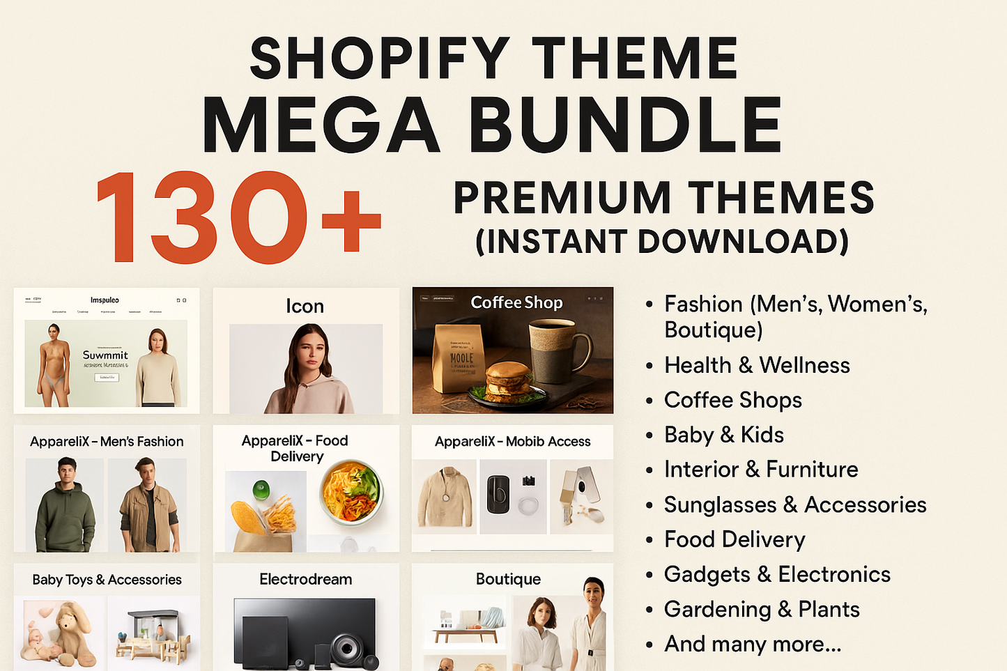 Shopify Theme Mega Bundle – 130+ Premium Themes